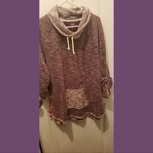Purple Knit Cowl neck